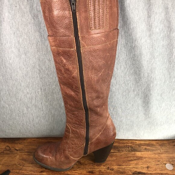 BOC Born Women's Size 9 Brown Leather Side Zip Tall Knee High Boot Distressed - Picture 6 of 9